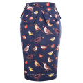 Grace Karin Occident Sexy Women Hips Wrapped Short Vintage Retro 50s Cotton Bird Printed Skirt CL008928-11